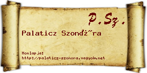 Palaticz Szonóra névjegykártya